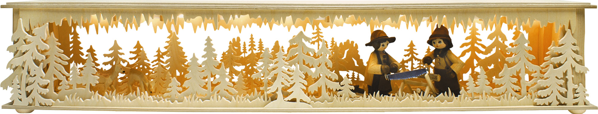 Luminária grande, montanha, serra, 2 figuras