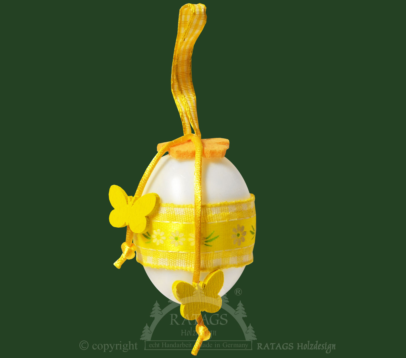 Enfeite de árvore Ovo decorativo de Páscoa em plástico, com acessórios
