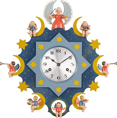 Wanduhr, groß, mit 36 Musikwerk
