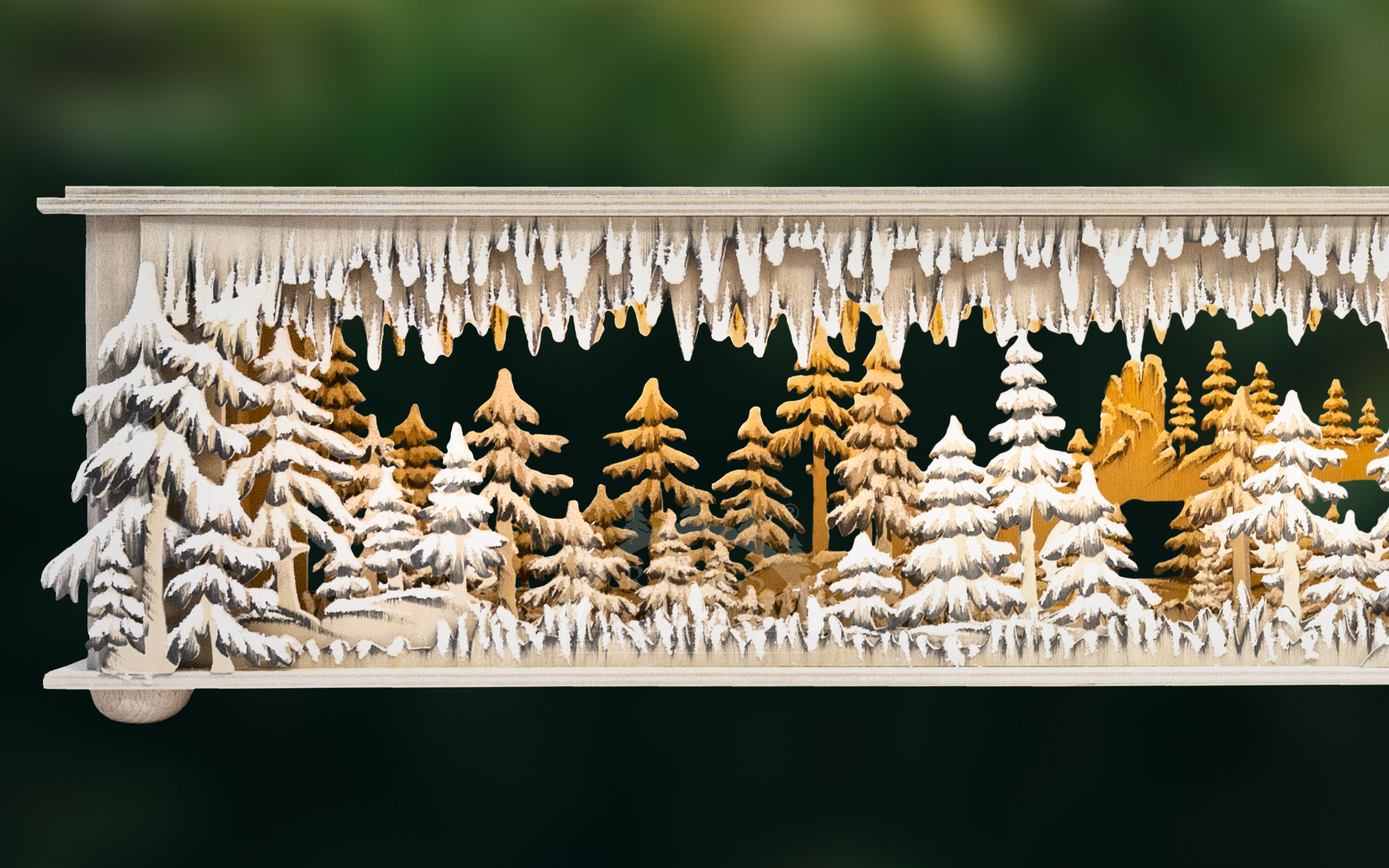 Raumleuchte groß, handbemalt grau, handbemalt grau, unbestückt, Raureif Raumleuchte groß, handbemalt grau, handbemalt grau, unbestückt, Raureif