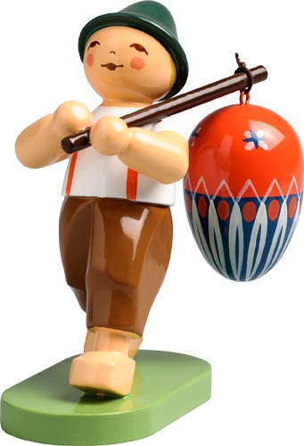 Junge mit Ei am Stab