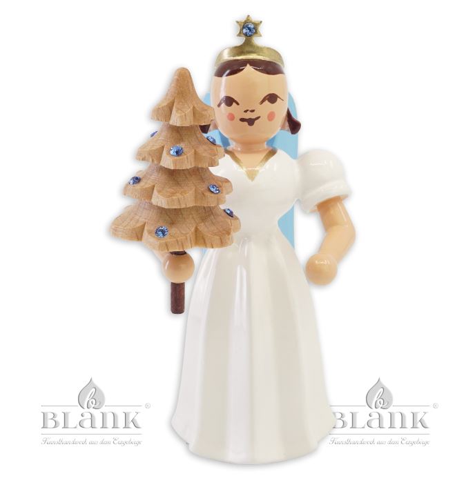Langrockengel mit Bäumchen Preciosa-Kristallen, farbig