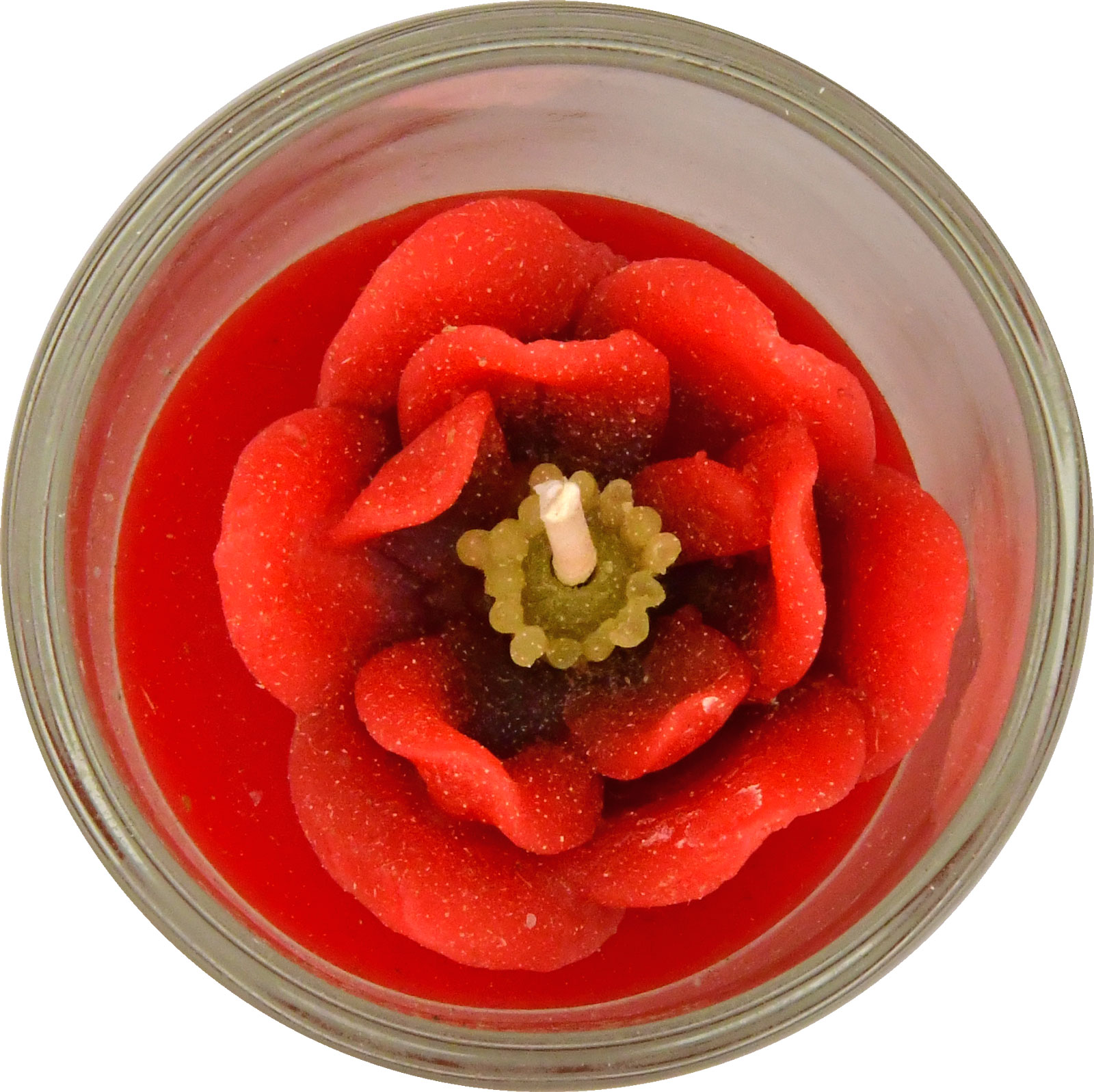 Kerze im Glas, Rose, rot Schmuckkerze