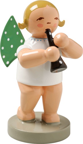 Engel mit Klarinette blondes Haar