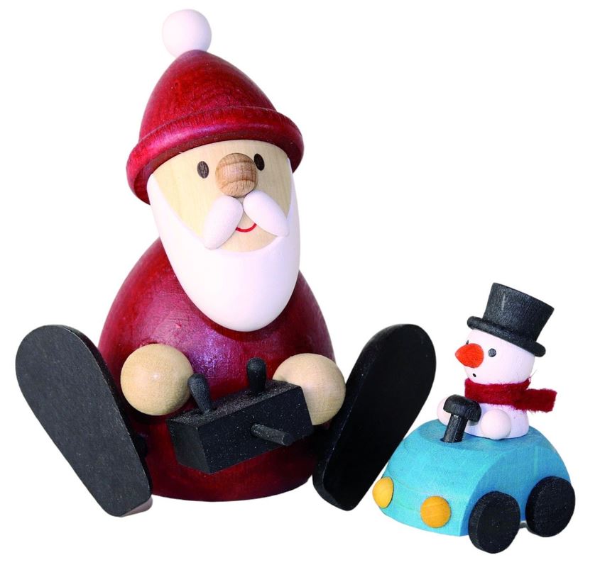 Weihnachtsmann mit ferngesteuertem Auto