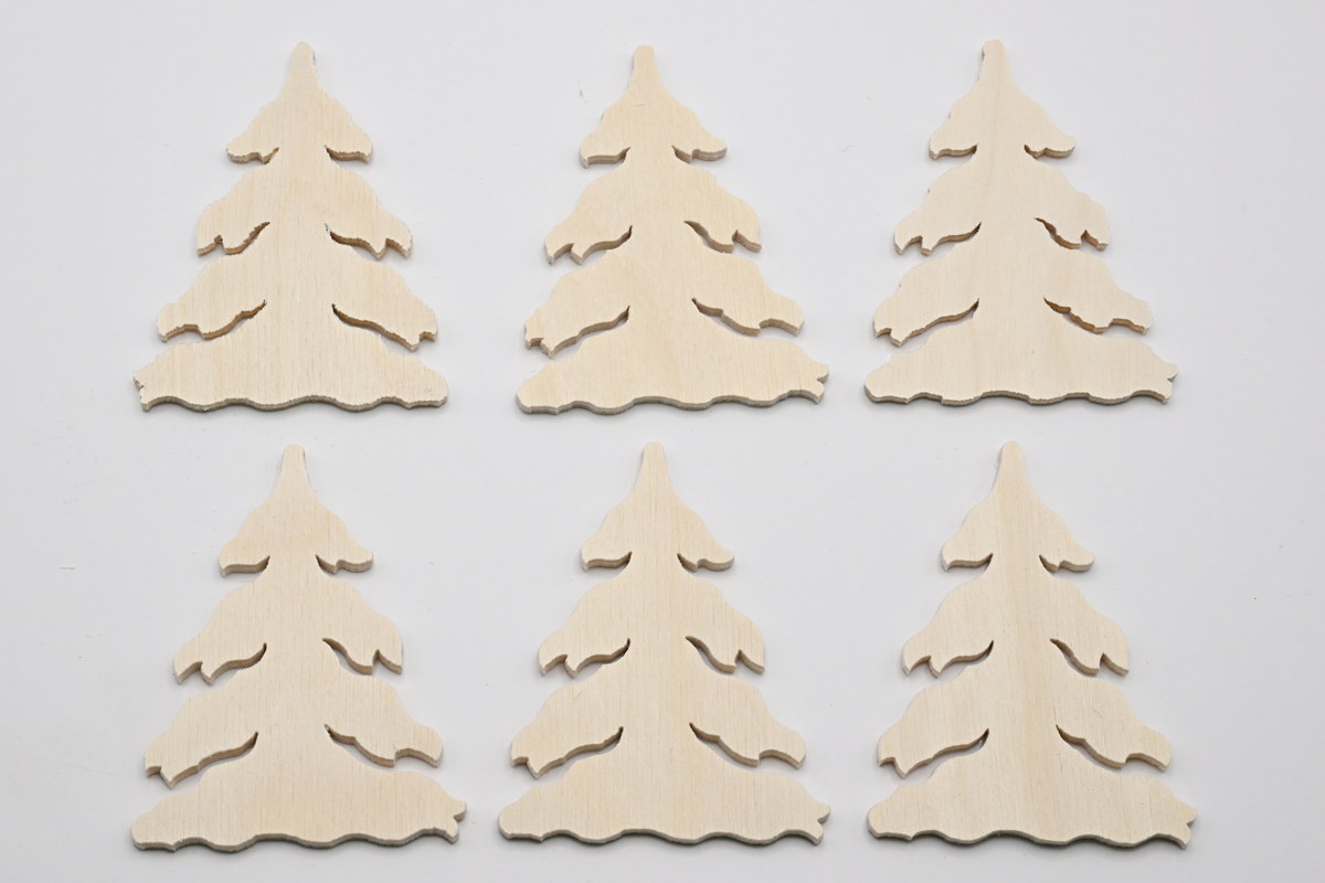 Small trees, 6 pieces, approx. 6 cm, in foil bag