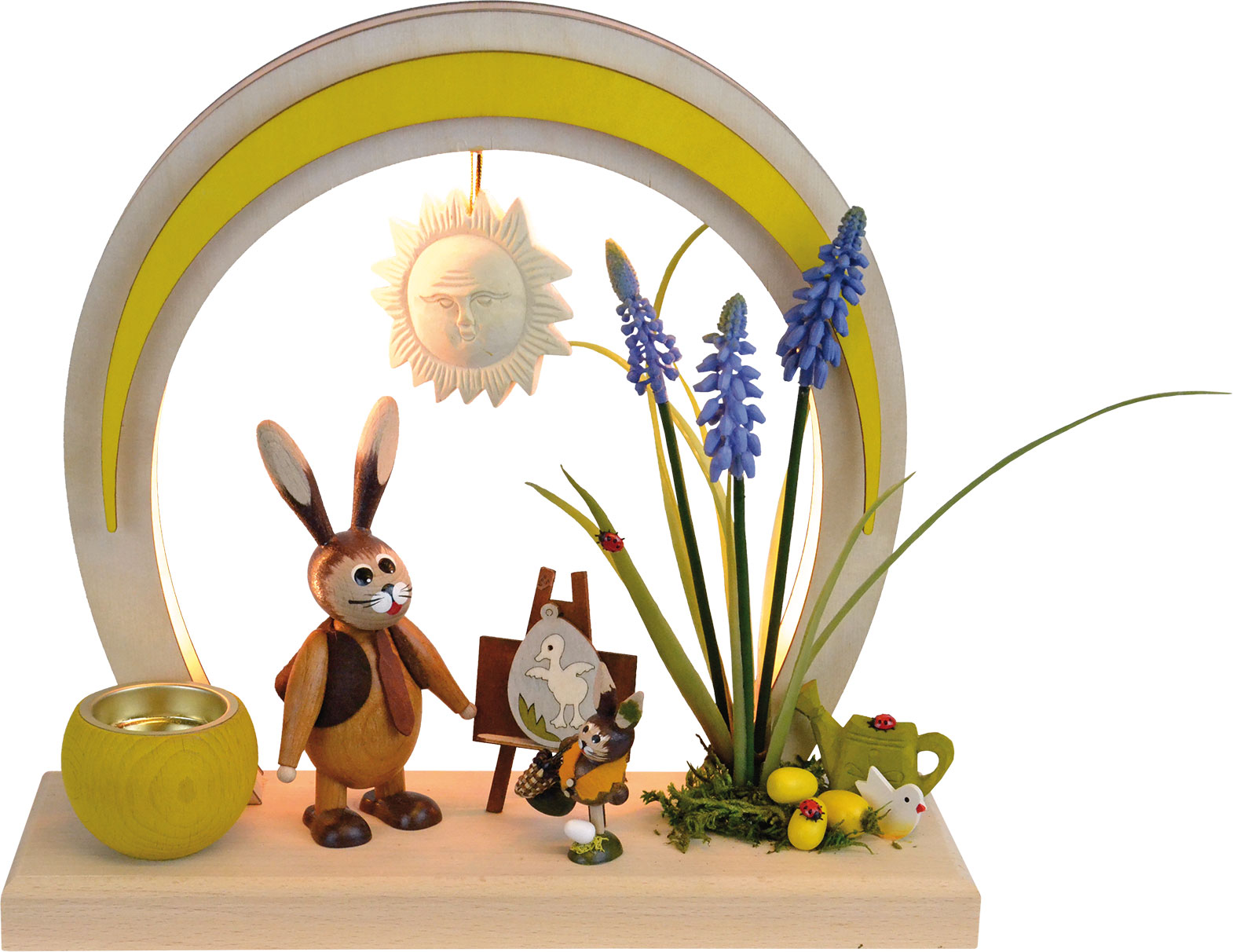 Romanttinen valaisin Ostern, LED, pyöreä – keltainen,