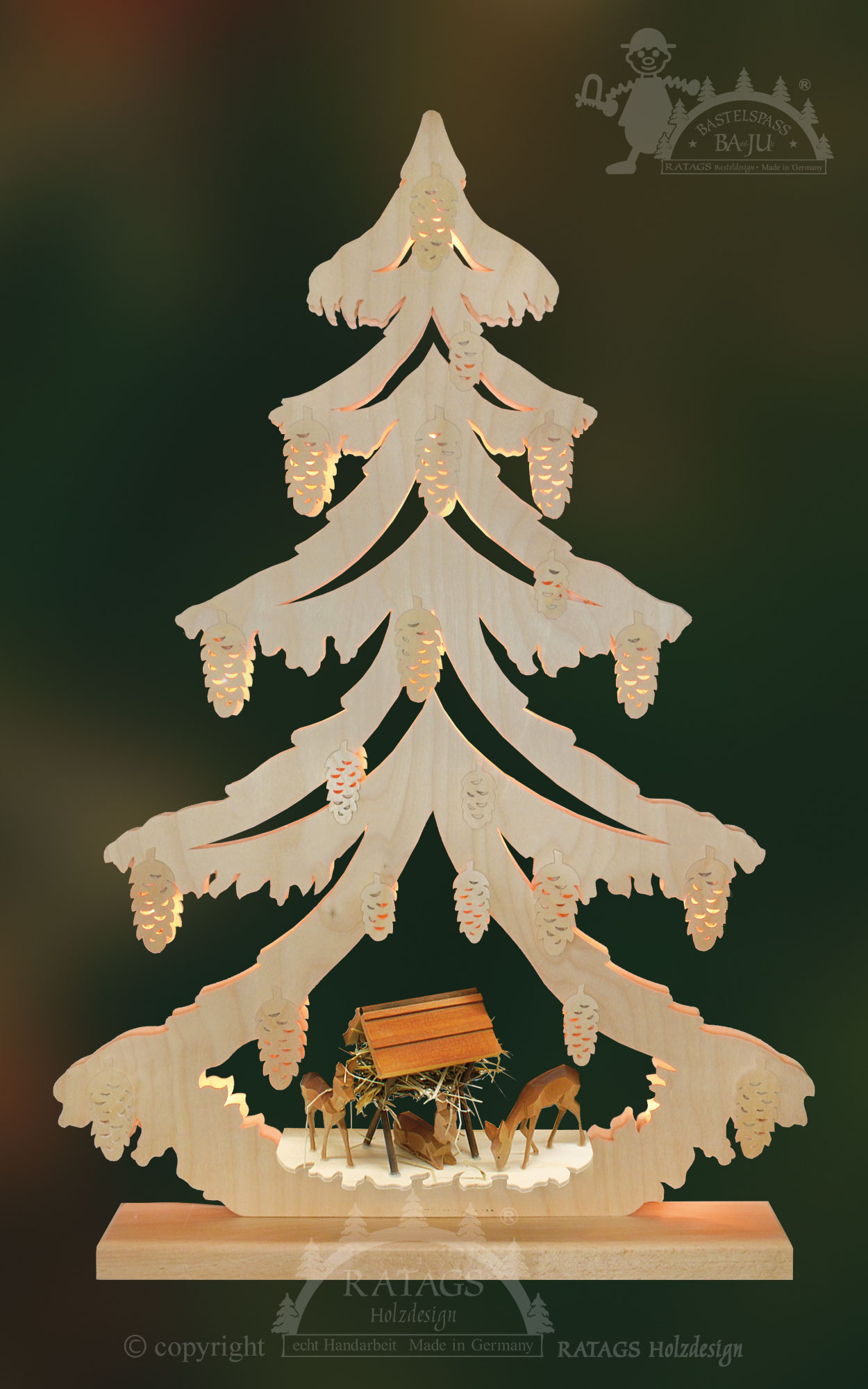 Fir tree for crafting, large, unassembled Pine cone