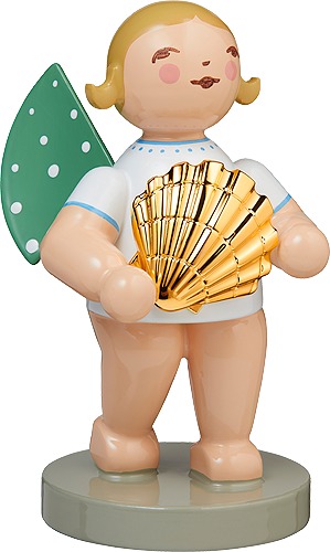 Entdecker, Engel mit Muschel · vergoldet blondes Haar