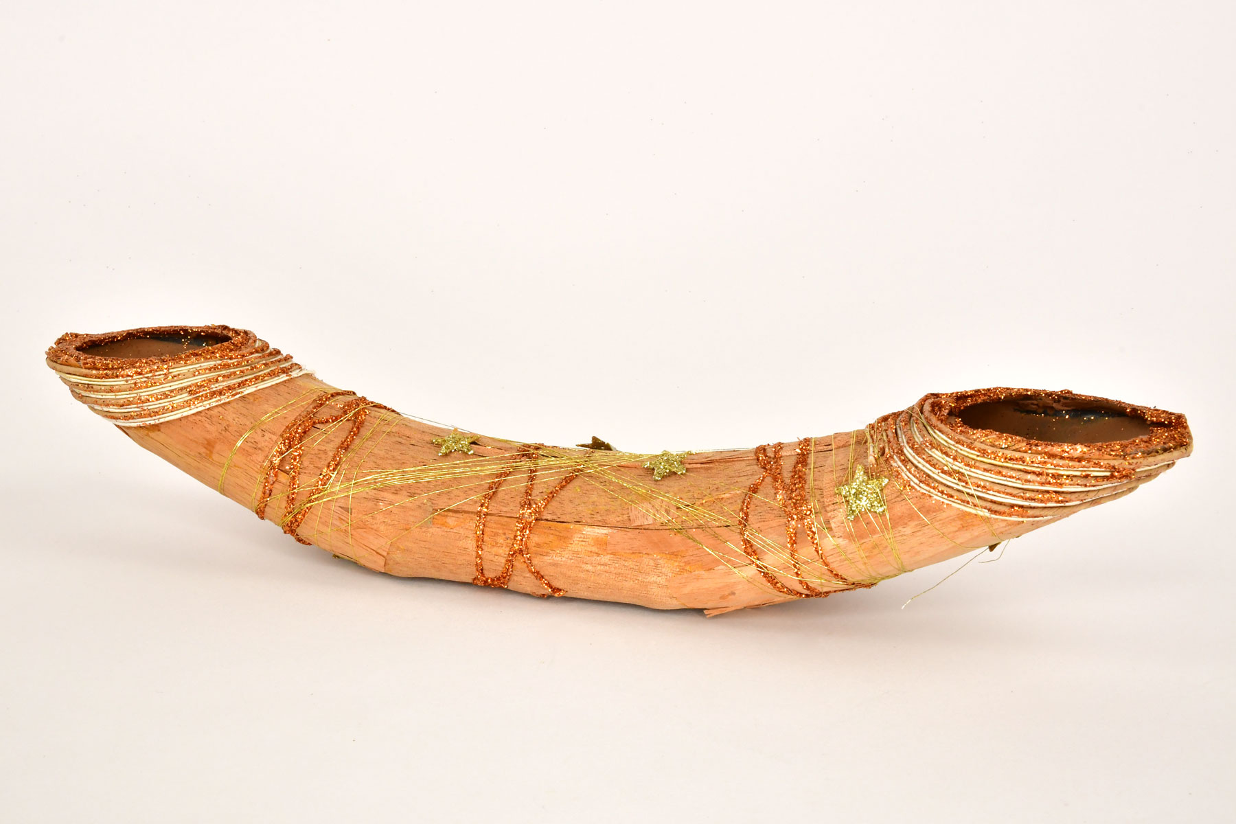 Sisal plant pot with natural materials, 2 openings