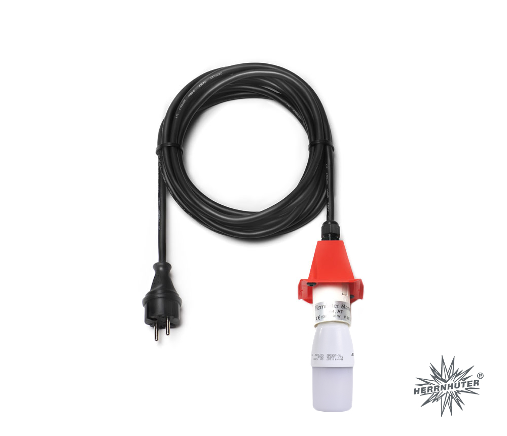 Kabel E27 5m, schwarz mit LED,A4/A7, rot