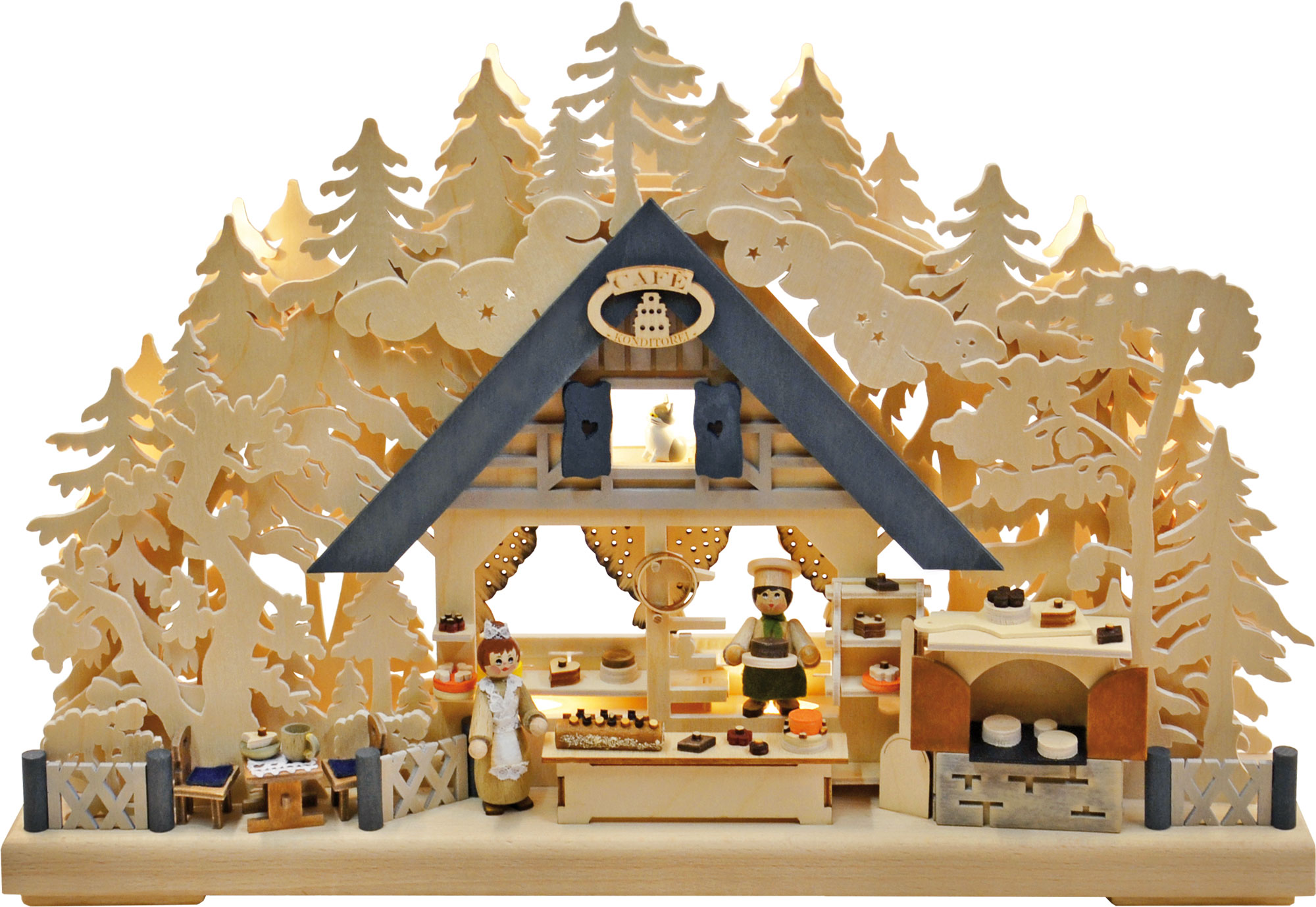 Small 3D Schwibbogen, confectionery, 2 figures