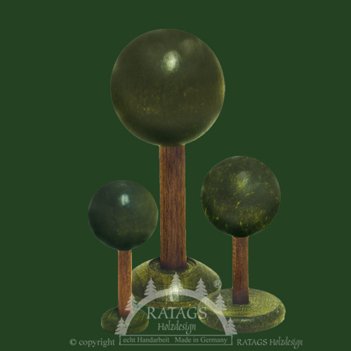 Set of 3 ball trees, natural, for crafting