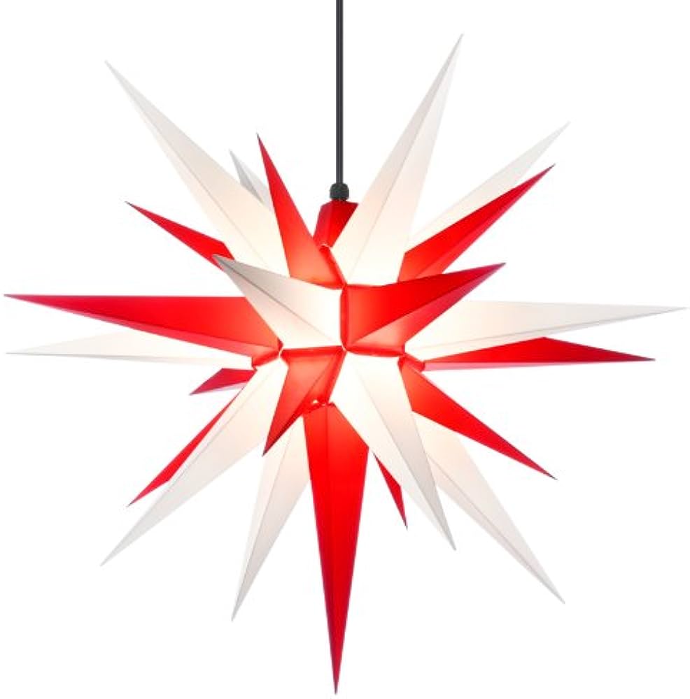 Herrnhuter Stern A7, weiß/rot Kunststoff, Außenbereich, ca 68 cm