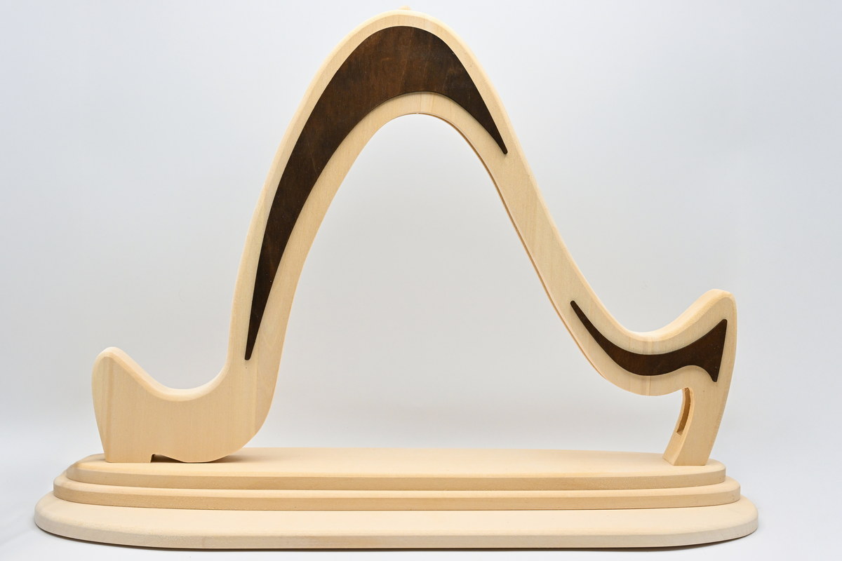 Solid wood arch, unassembled, red with LED lighting