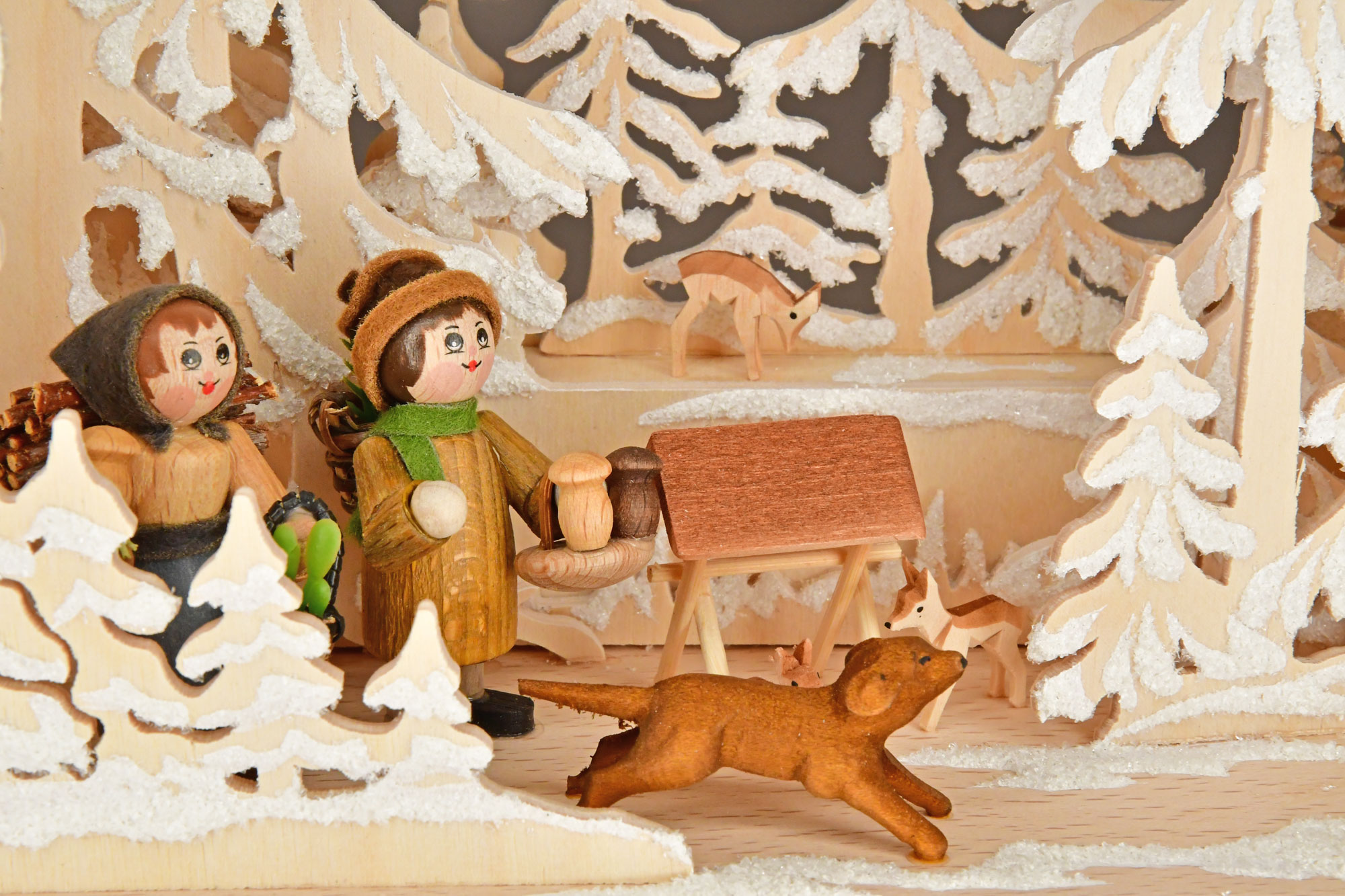 3D candle arch, large, village idyll, hoarfrost