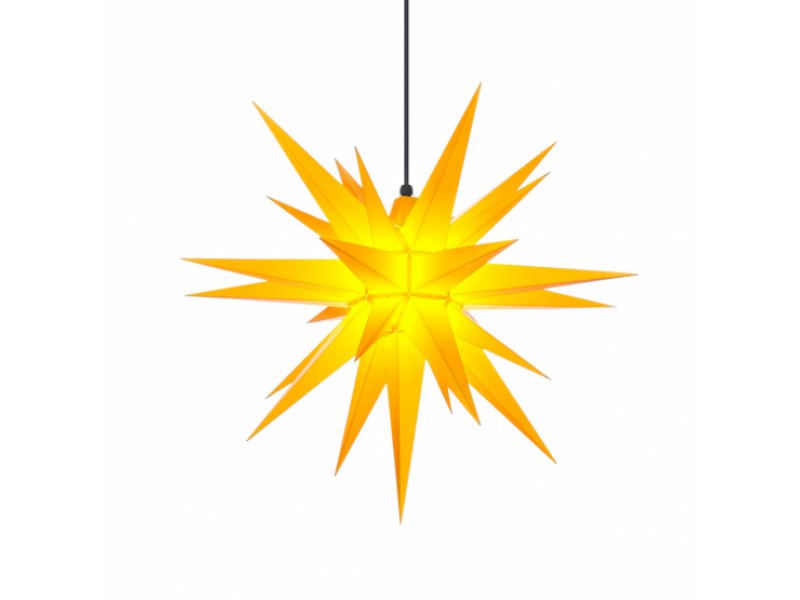 Herrnhut star A7, yellow, plastic, outdoor use, approx. 68 cm