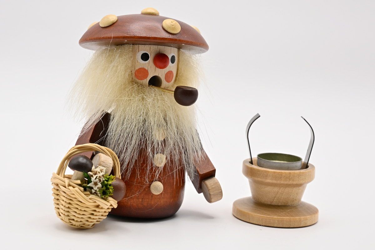 Räuchermann Pilzmannl natur H 10,0 cm