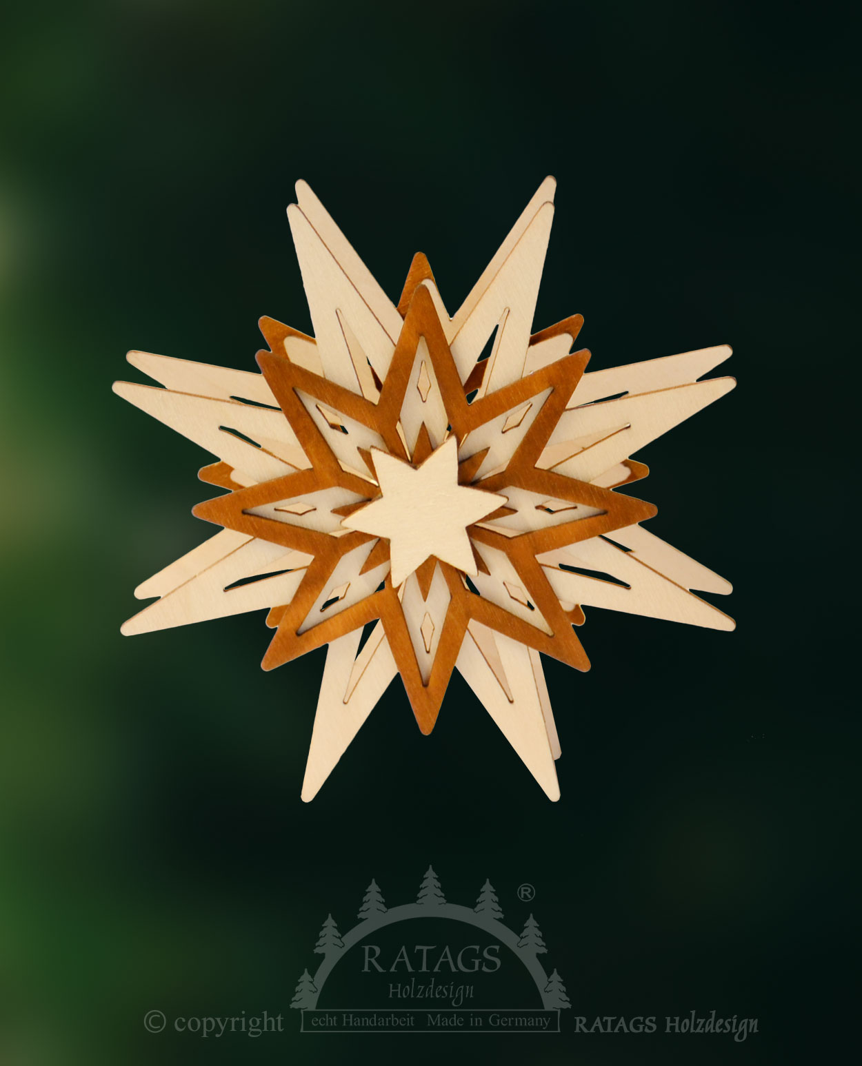 Attachable star, medium brown