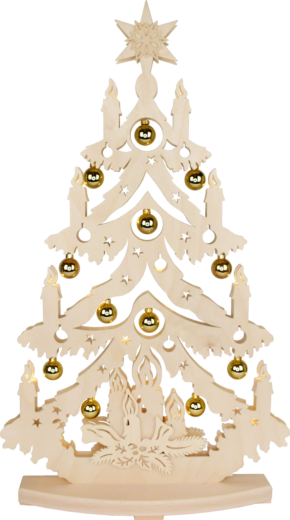 Gran, stora, trädkulor, guldljusa kulor