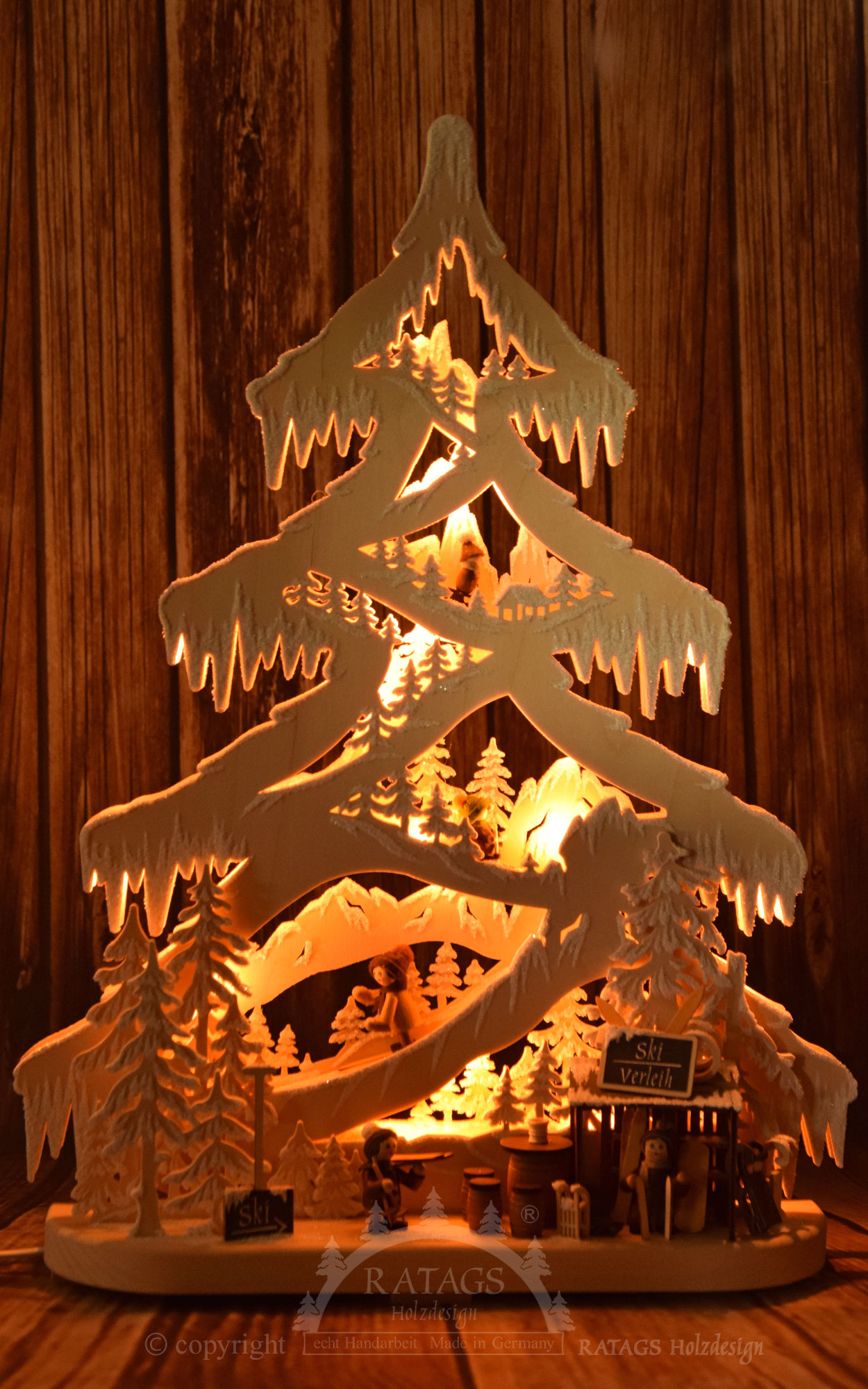 Large fir tree, ski slope, hoarfrost Hoarfrost