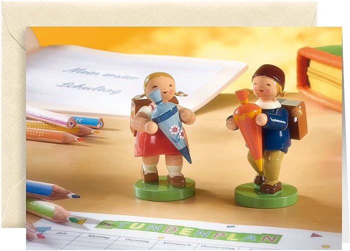 Grußkarte Schulanfang mit Briefumschlag